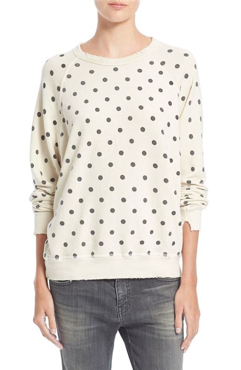 Polka dot cotton sweatshirt with patch 